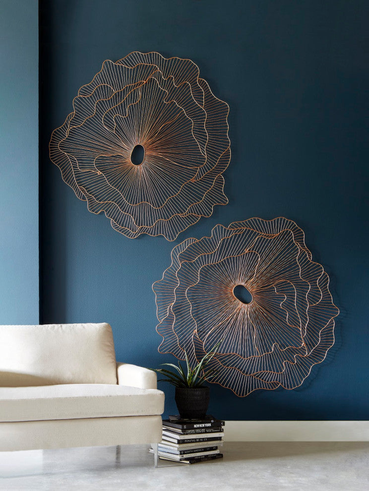 Poppy Flower Wall Art, Copper