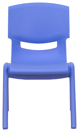 4 Pack Plastic Stackable School Chairs with 10.5" Seat Height, Blue