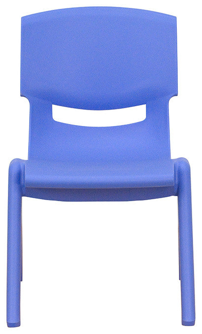 4 Pack Plastic Stackable School Chairs with 10.5" Seat Height, Blue