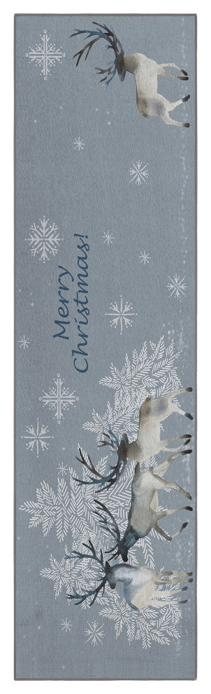 Indoor/Outdoor Wonderland WN2 Grey Machine Washable 2'3" x 7'6" Runner Rug