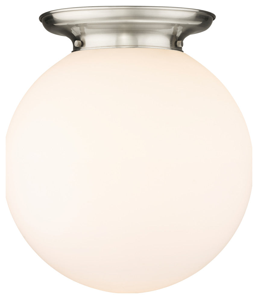 Innovations Beacon 1 16" Flush Mount Satin Nickel