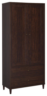 Brown Tall Wooden Accent Cabinet With Doors