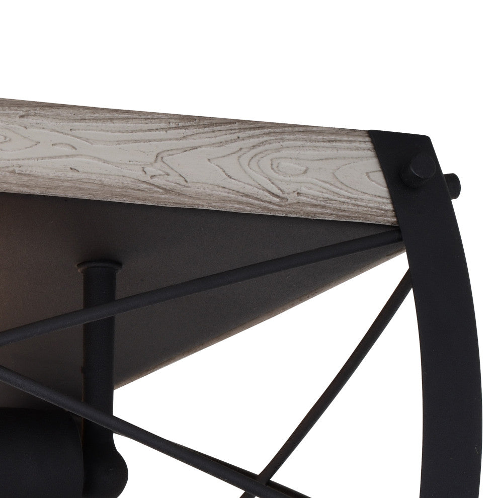 Montclare 13.5" 2 Light Flush Mount Textured Black and White Ash