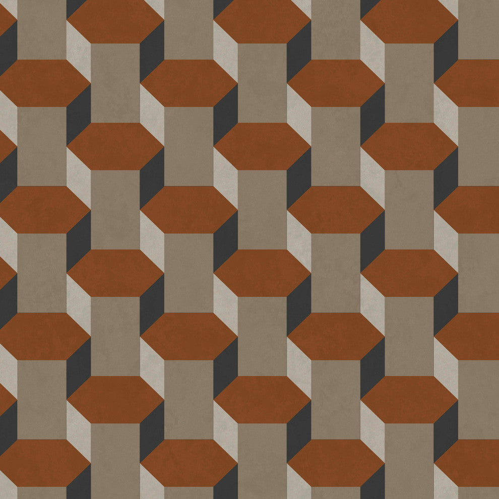 Sublime Vintage Geometrics Wallpaper, Brown
