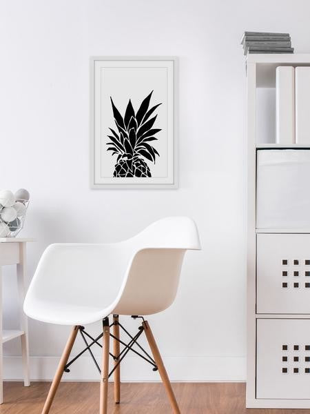 "Black Pineapple" Framed Painting Print, 16"x24"