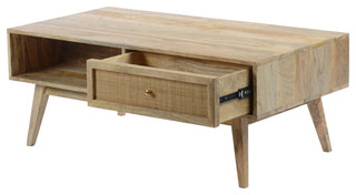 Scandinavian Reed Coffee Table - Natural
