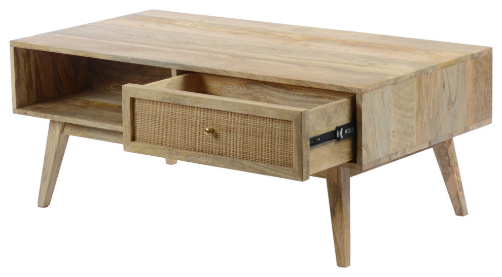Scandinavian Reed Coffee Table - Natural