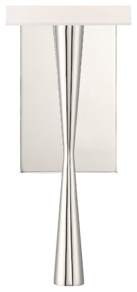 Crystorama Trenton 1-Light Sconce, Polished Nickel