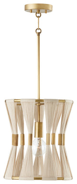 Capital Lighting 341111 Bianca 12"W Pendant - Bleached Natural Rope / Patinaed