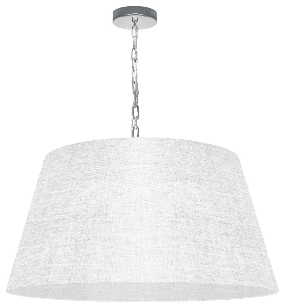 1 Light Brynn Large Pendant, White/Clear Shade, Polished Chrome