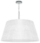 1 Light Brynn Large Pendant, White/Clear Shade, Polished Chrome