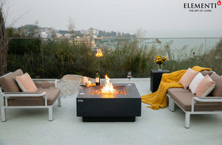 Bergen Square Dark Grey Concrete 40" Natural Gas Fire Table by Elementi Plus