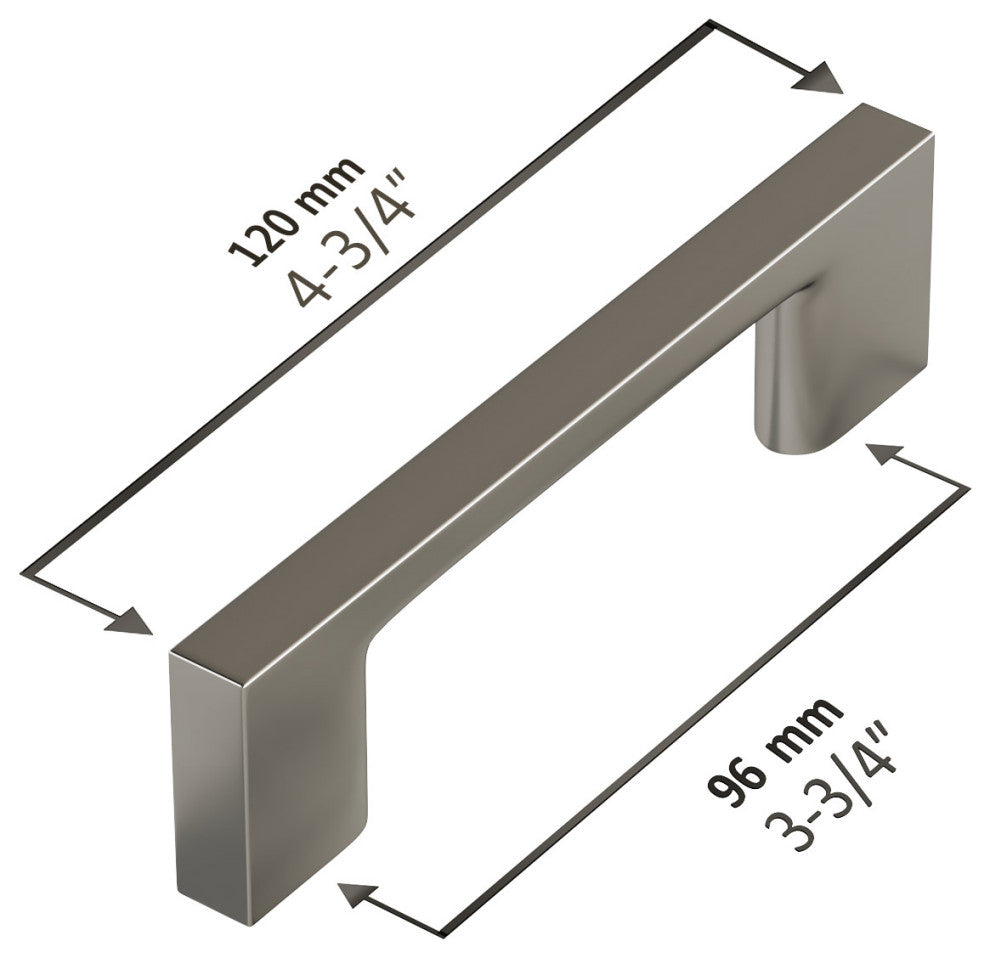 Dowell Series 3008 Handles, 96mm/3.8" CTC, 10-Pack, Brushed Nickel