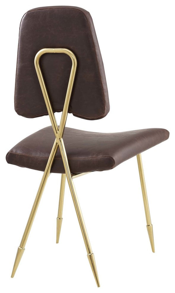 Modway Ponder Antique Faux Leather Accent Chair, Brown