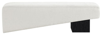 Alora Upholstered Bench, Cream, Black Finish