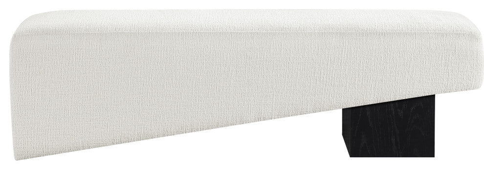Alora Upholstered Bench, Cream, Black Finish