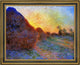 Claude Oscar Monet Grainstacks Framed Premium Canvas Print, 20"x25"