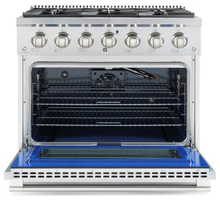 5-Piece Kitchen, 36" Freestanding Gas Range and 36" Wall Mount Range Hood