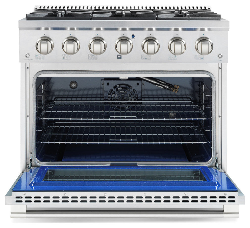 5-Piece Kitchen, 36" Freestanding Gas Range and 36" Wall Mount Range Hood
