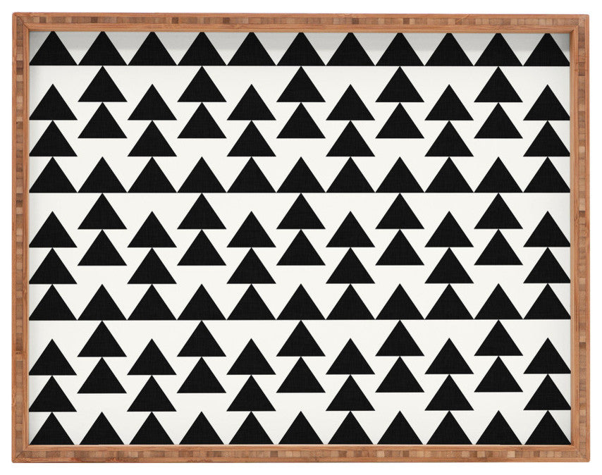 Holli Zollinger Triangles Black Rectangular Tray