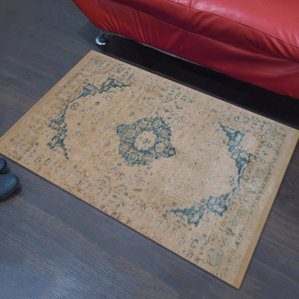 Machine Made Polyester Durable Indoor Outdoor Washable Oriental Pattern Footmat
