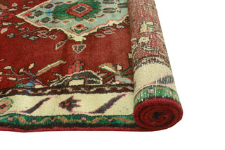 Fine Vintage Distressed Melisa Burgundy/Ivory Runner, 3'5 x 7'4