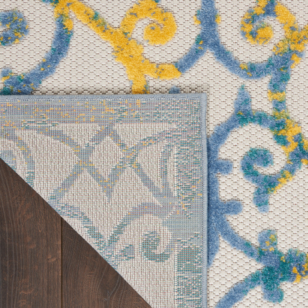 Nourison Aloha 9' x 12' Ivory Blue Contemporary Area Rug