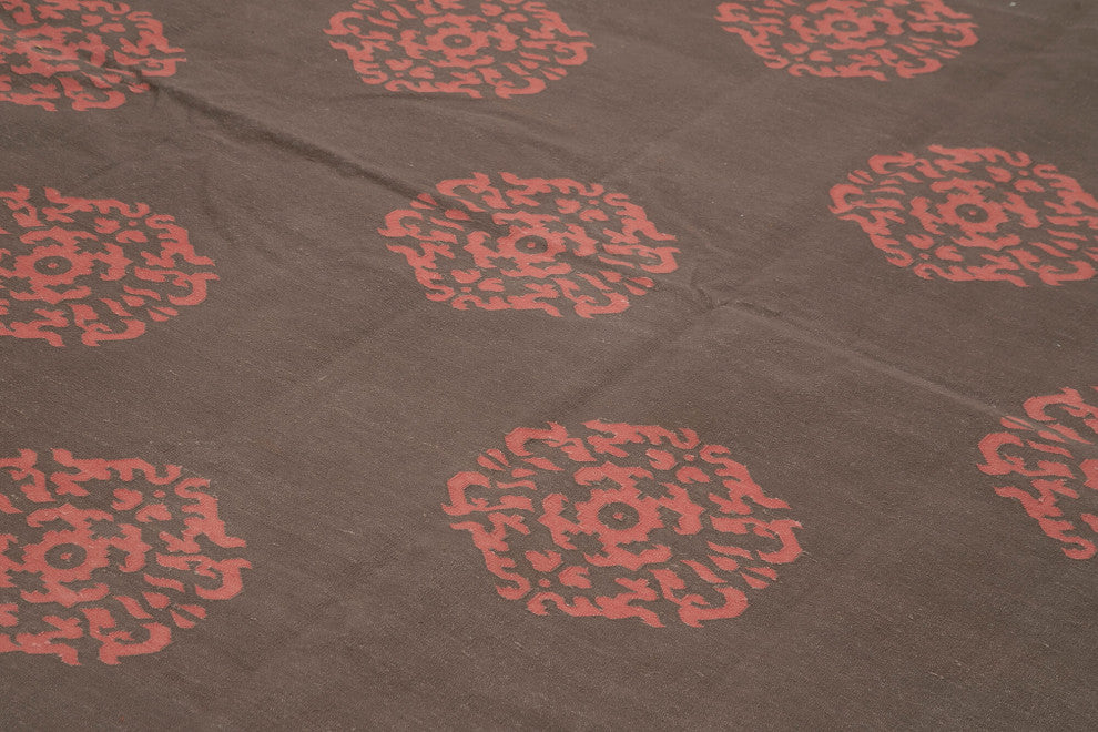 Rug N Carpet - Handmade Wool 10' 3'' x 13' 9'' Flatweave Dhurrie Kilim Rug