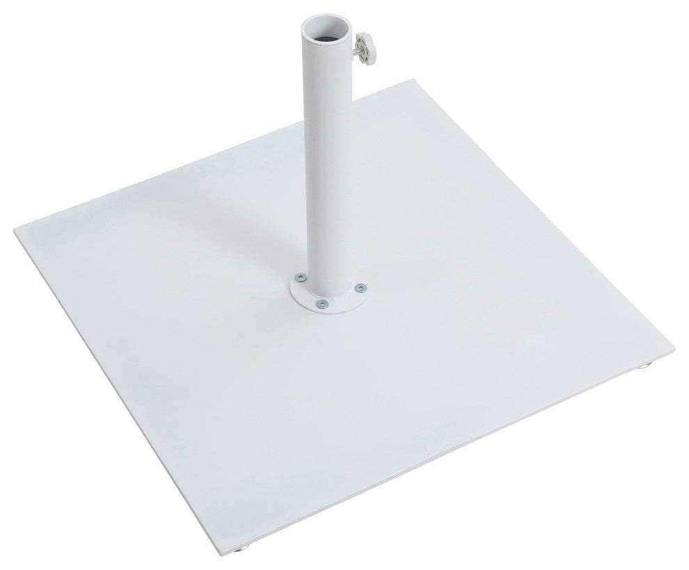 Fiji Patio Umbrella and Base, Beige, Matte Black Pole, Matte White Belize Base