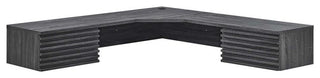 Modway Render Wall Mount Corner Modern Wood Office Desk in Charcoal