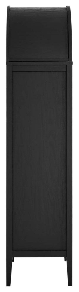 Nolan Tall Storage Display Cabinet - Black Oak