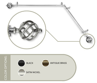 Twist Corner Window Curtain Rod, Satin Nickel, 28"-48"