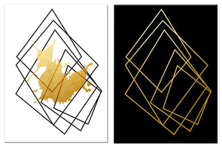 Wall Decor 'Gilt Mod I' in ArtPlexi, 20"x16" 2-Panels