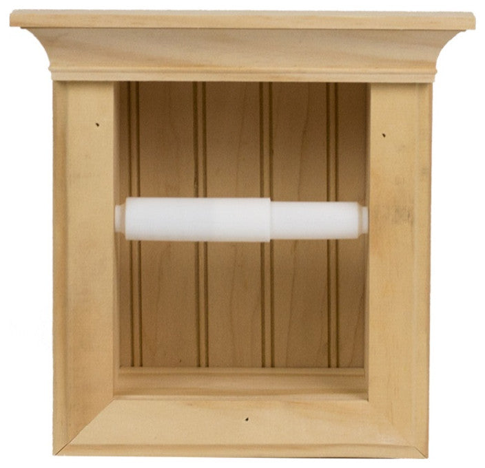 Tampa Recessed Solid Wood Toilet Paper Holder 7 x 8.5, Unfinished
