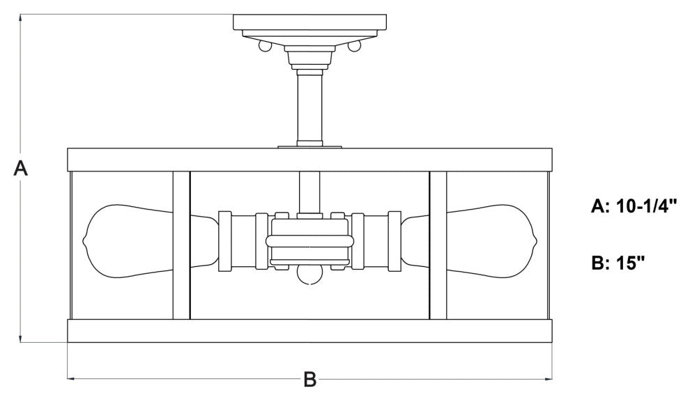 Vaxcel Lighting C0266 Akron 3 Light 15"W Semi-Flush Drum Ceiling - Oil Rubbed