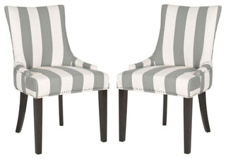 Lester 19'H  Awning Stripes Dining Chair (Set Of 2) - Flat Nail Heads