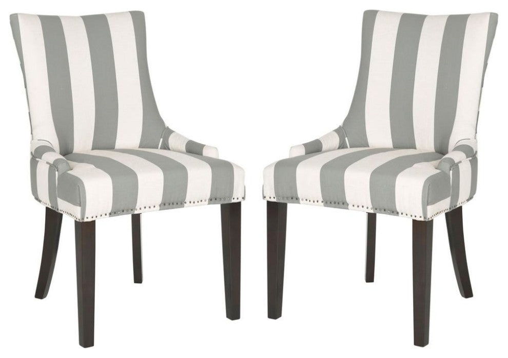 Lester 19'H  Awning Stripes Dining Chair (Set Of 2) - Flat Nail Heads