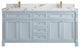 Paris 72" Double Sink Bathroom Vanity, Blue Heather 2" Viola Brown