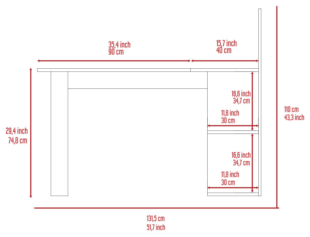 Kairi Computer Desk, Light Gray