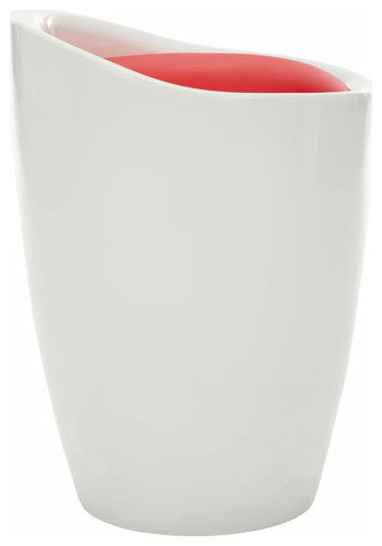 vidaXL Stool Ottoman Foot Rest Office Footstool White and Red Faux Leather