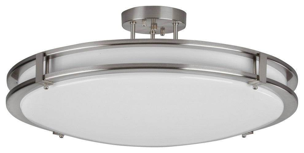 Carlisle 14" LED Semi-Flush Mount, Satin Nickel Finish