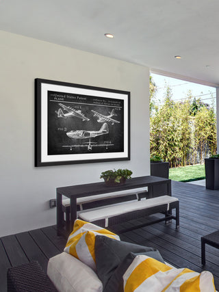 "Historical Airplane" Framed Painting Print, 30"x20"