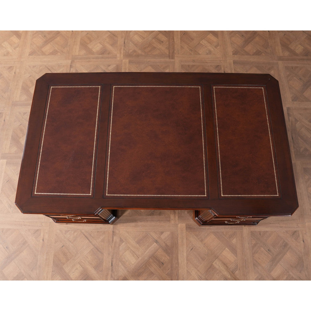 Penhurst Mahogany and Leather Desk