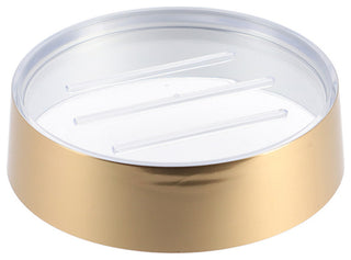 Brushed Gold Soap Dish Cup Dispenser Tray GOLDEN
