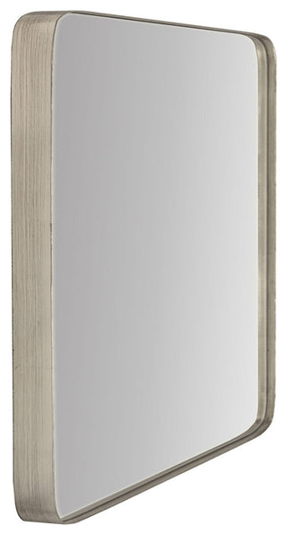 Highland Framed Rounded Rectangle Mirror, Nickel