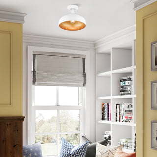 Livex Lighting 1 Light Shiny White Sem-Flush Mount