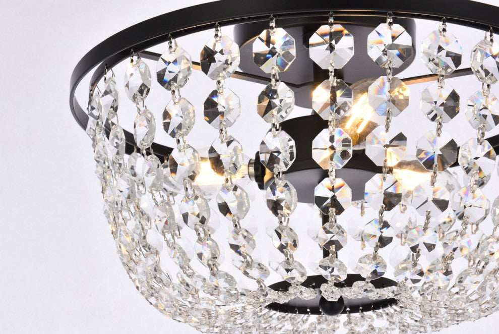 Cyrus 13" Flush Mount, Black