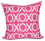 Valentine Print Pillow, Fuschia, 16"x16"