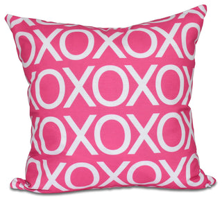 Valentine Print Pillow, Fuschia, 16"x16"