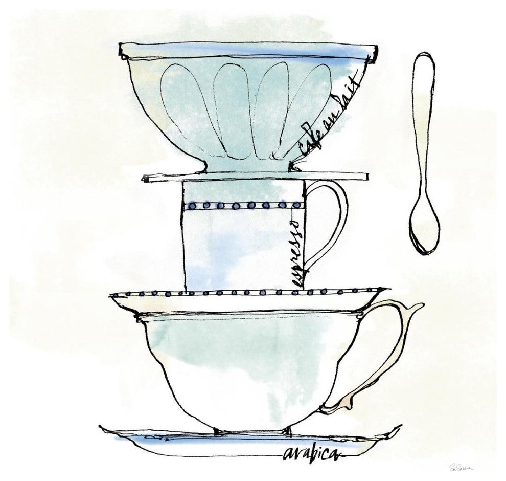 "Good Brew V" Digital Paper Print by Sue Schlabach, 26"x26"